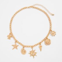 Summer Beach Style Sun Starfish Ice Cream Pendant Necklace - ArtGalleryZen