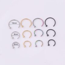 Surgical Steel 22 Gauge Nose Piercing Hoop Nose Ear Ring - ArtGalleryZen