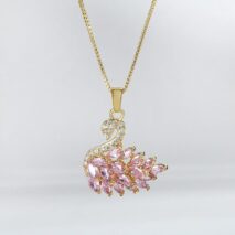 Swarovski Colorful Crystal Swan Pendant Necklace - ArtGalleryZen