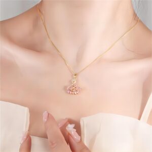 Swarovski Colorful Crystal Swan Pendant Necklace - ArtGalleryZen