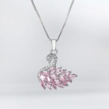Swarovski Colorful Crystal Swan Pendant Necklace - ArtGalleryZen