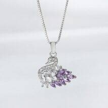 Swarovski Colorful Crystal Swan Pendant Necklace - ArtGalleryZen
