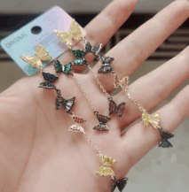 Swarovski Crystal Butterfly Tassel Earrings - ArtGalleryZen