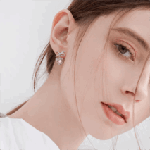 Swarovski Crystal Ribbon Heart Earrings - ArtGalleryZen