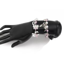 Sweet 2pcs Bowknot Heart Charm Pearl Crystal Chain Bracelet Set - ArtGalleryZen