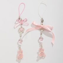 Sweet 2pcs Gummy Bears Bowknot Keychain Phone Strap Set - ArtGalleryZen
