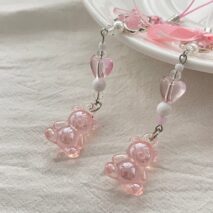Sweet 2pcs Gummy Bears Bowknot Keychain Phone Strap Set - ArtGalleryZen