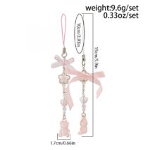 Sweet 2pcs Gummy Bears Bowknot Keychain Phone Strap Set - ArtGalleryZen