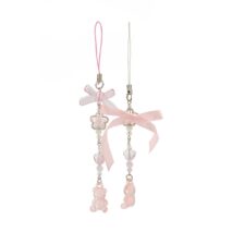 Sweet 2pcs Gummy Bears Bowknot Keychain Phone Strap Set - ArtGalleryZen