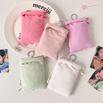 Sweet Bowknot Fabric Photocard Holder Keychain Kpop Card Display - ArtGalleryZen