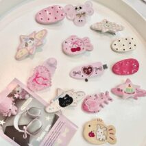 Sweet Bowknot Heart Puppy Cat Fish Resin Hair Clips - ArtGalleryZen
