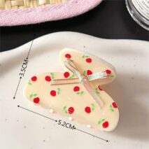 Sweet Butterfly Floral Ribbon Bowknot Hair Clip Hair Claw - ArtGalleryZen