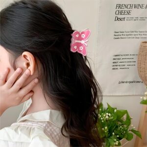 Sweet Butterfly Floral Ribbon Bowknot Hair Clip Hair Claw - ArtGalleryZen
