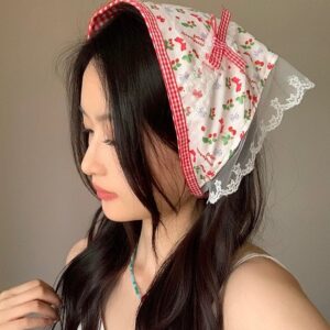 Sweet Colorful Floral Lace Ribbon Bowknot Hair Band Hair Scarf - ArtGalleryZen
