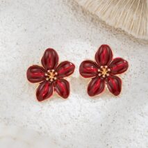Sweet Enamel Flower Earrings - ArtGalleryZen