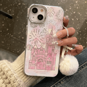 Sweet Gradient Firework Castle iPhone Case With Accessories - ArtGalleryZen