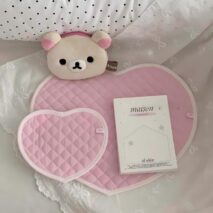 Sweet Handmade Heart Polka Dots Fabric Coaster - ArtGalleryZen