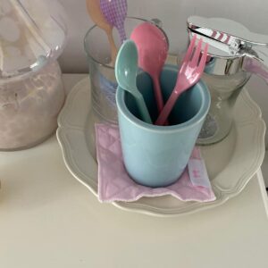 Sweet Handmade Heart Tulip Square Coaster - ArtGalleryZen
