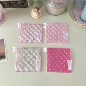 Sweet Handmade Heart Tulip Square Coaster - ArtGalleryZen