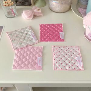 Sweet Handmade Heart Tulip Square Coaster - ArtGalleryZen