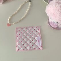 Sweet Handmade Heart Tulip Square Coaster - ArtGalleryZen