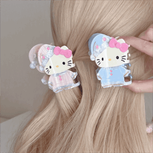 Sweet Hello Kitty Sleepwear Acetate Acrylic Hair Claw Hair Clip - ArtGalleryZen