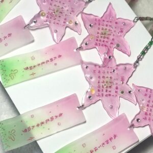 Sweet Lily Flower Calendar Acrylic Pendant Keychain - ArtGalleryZen