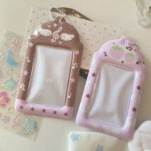 Sweet Note Angel Wing Strawberry Kpop Keychain Photocard Holder - ArtGalleryZen