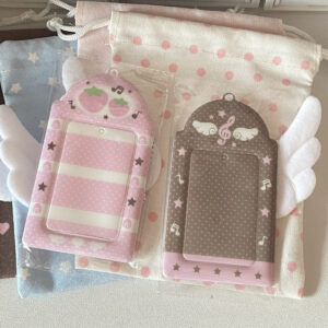 Sweet Note Angel Wing Strawberry Kpop Keychain Photocard Holder - ArtGalleryZen