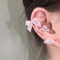 Sweet Pink Ribbon Bowknot Earrings - ArtGalleryZen