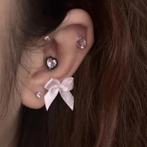 Sweet Pink Ribbon Bowknot Earrings - ArtGalleryZen
