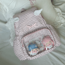 Sweet Polka Dots Angel Kpop Fan Display Backpack - ArtGalleryZen