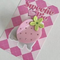 Sweet Rhinestone Inlaid Strawberry Hair Claw Clip - ArtGalleryZen