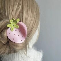 Sweet Rhinestone Inlaid Strawberry Hair Claw Clip - ArtGalleryZen
