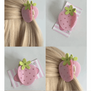 Sweet Rhinestone Inlaid Strawberry Hair Claw Clip - ArtGalleryZen