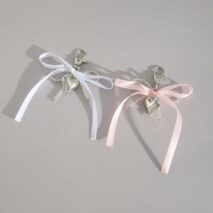 Sweet Ribbon Bowknot Heart Charm Seed Beaded Keychain Set - ArtGalleryZen