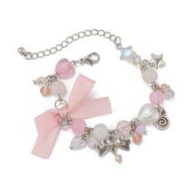 Sweet Ribbon Bowknot Star Charm Crystal Chain Bracelet - ArtGalleryZen