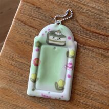 Sweet Strawberry Cake Pudding Kpop Keychain Photocard Holder - ArtGalleryZen