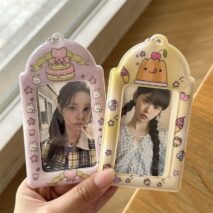Sweet Strawberry Cake Pudding Kpop Keychain Photocard Holder - ArtGalleryZen