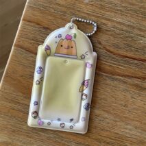Sweet Strawberry Cake Pudding Kpop Keychain Photocard Holder - ArtGalleryZen