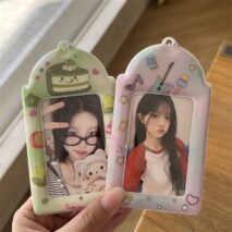 Sweet Strawberry Cake Pudding Kpop Keychain Photocard Holder - ArtGalleryZen