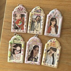 Sweet Strawberry Cake Pudding Kpop Keychain Photocard Holder - ArtGalleryZen