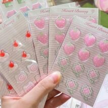 Sweet Strawberry Clover Cream Narutomaki Crystal 3D DIY Decoration Stickers - ArtGalleryZen