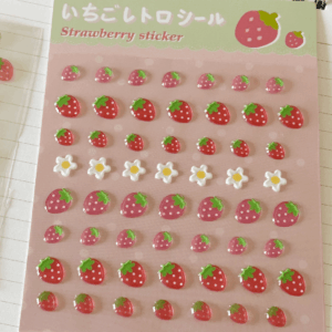 Sweet Strawberry Crystal 3D DIY Decoration Stickers - ArtGalleryZen