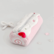 Sweet Strawberry Roll Cake Plush Pencil Case - ArtGalleryZen