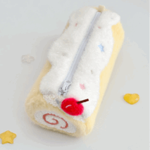 Sweet Strawberry Roll Cake Plush Pencil Case - ArtGalleryZen