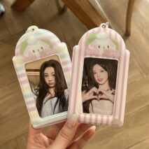 Sweet Sugarbunnies Strawberry Kpop Keychain Photocard Holder - ArtGalleryZen