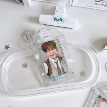 Sweet Transparent Glitter Kpop Keychain Photocard Holder - ArtGalleryZen