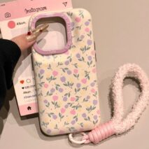 Sweet Tulip iPhone Case With Plush Lanyard - ArtGalleryZen