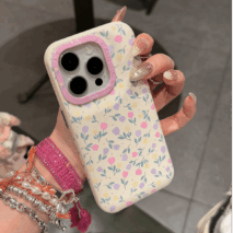 Sweet Tulip iPhone Case With Plush Lanyard - ArtGalleryZen